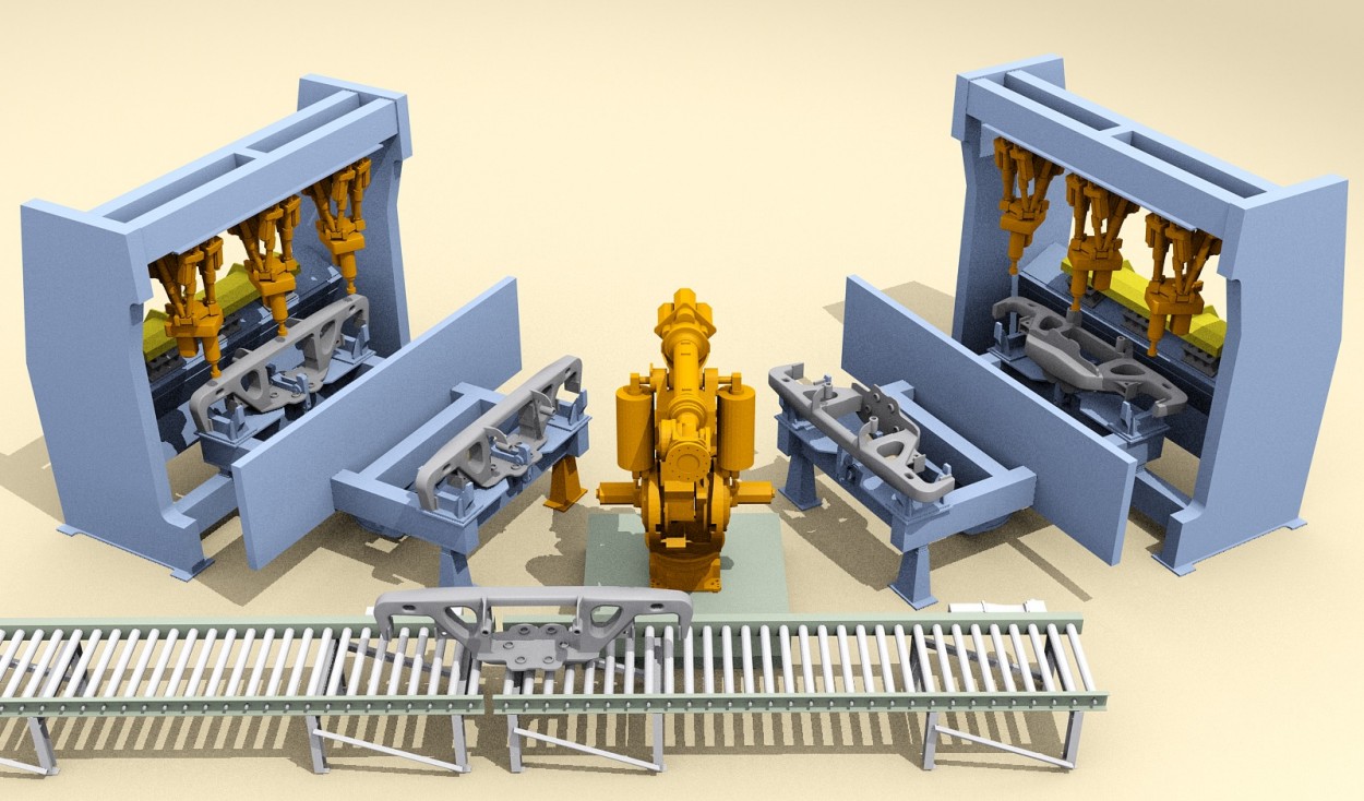 Railcar casting robotic finish